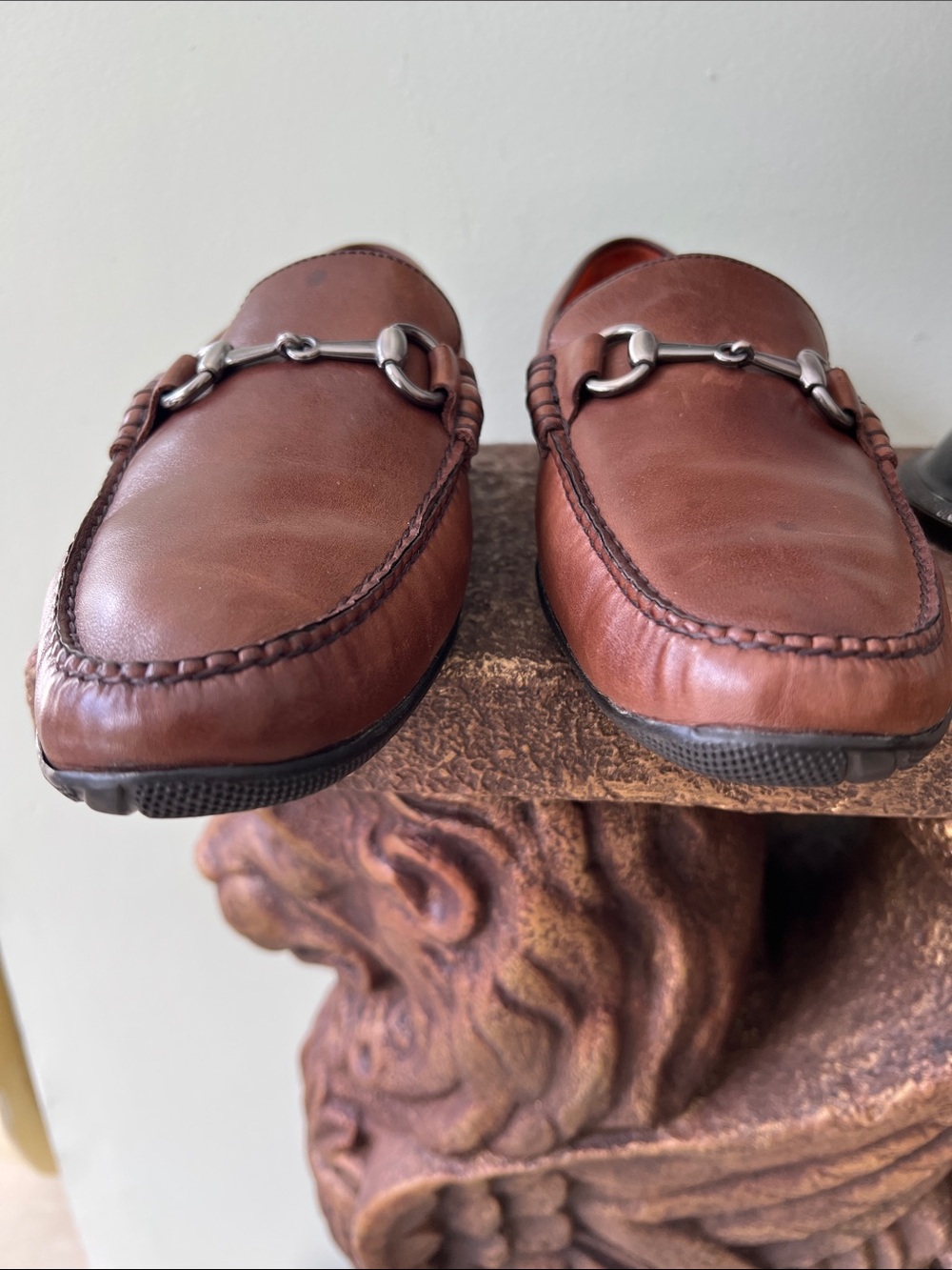 Peter Millar Chestnut Leather horse Bit loafers Slip-Ons - Picture 10 of 11